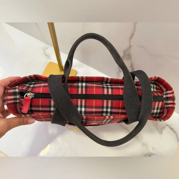 Burberry Red and Black Plaid Tote - Picture 11 of 11